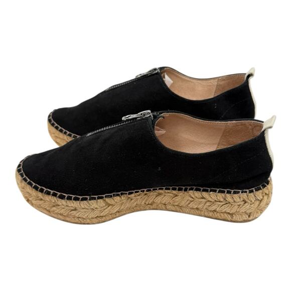 Eric Michaels Serena Espadrille Shoes Black Nubuck Sz US 5.5/6 EU 36 Leather EUC - Picture 7 of 10